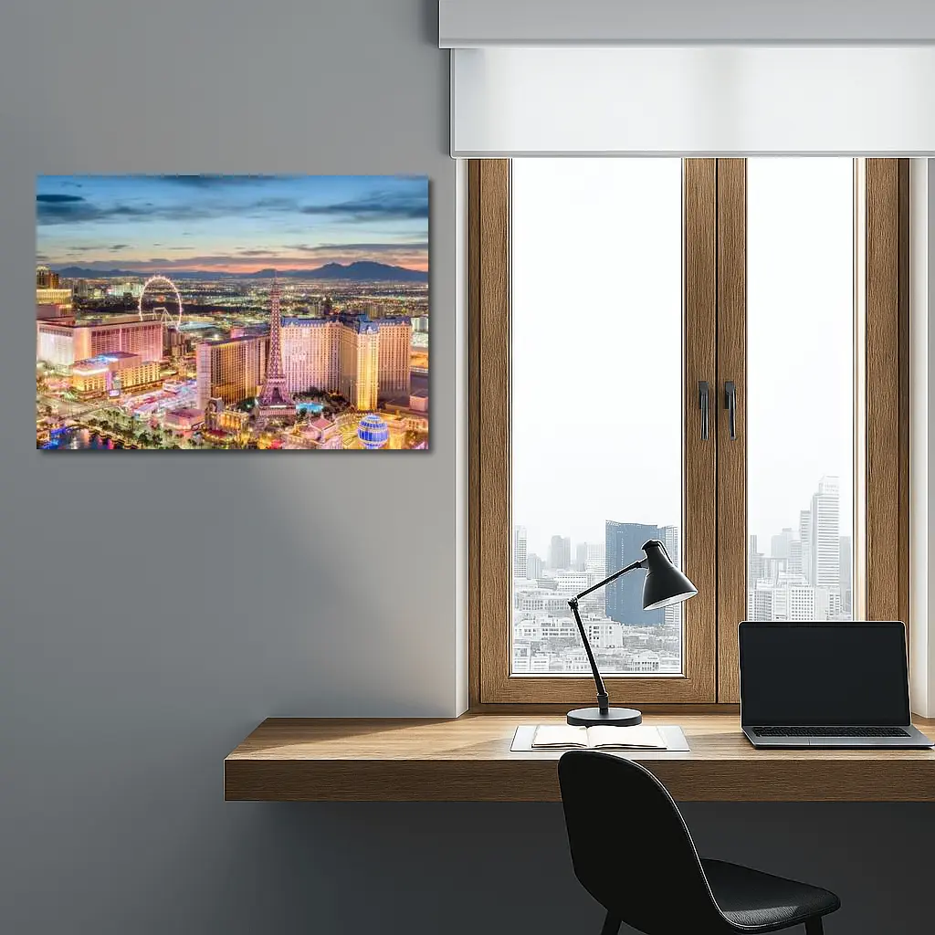 Las Vegas Strip Aerial Skyline At Dusk – Wall Art