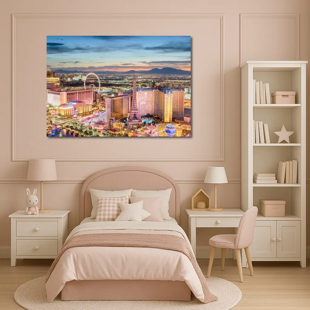 Las Vegas Strip Aerial Skyline At Dusk – Wall Art