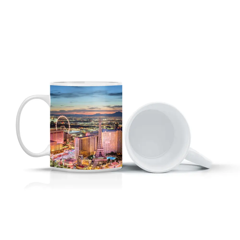 Las Vegas Strip Aerial Skyline At Dusk – Mugs