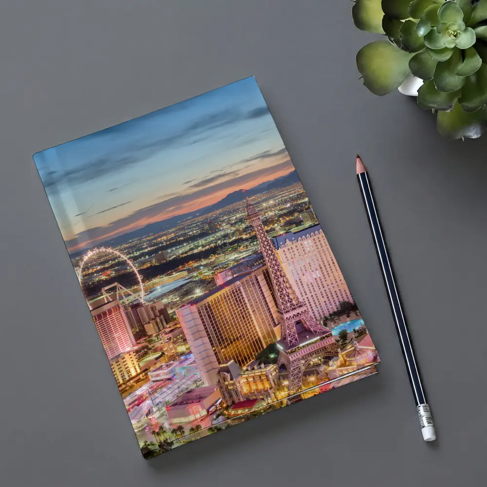 Las Vegas Strip Aerial Skyline At Dusk – Notebooks
