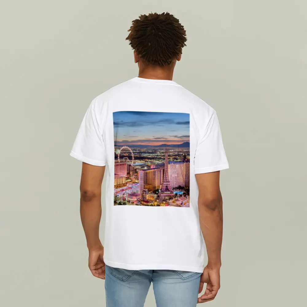 Las Vegas Strip Aerial Skyline At Dusk – T-Shirts