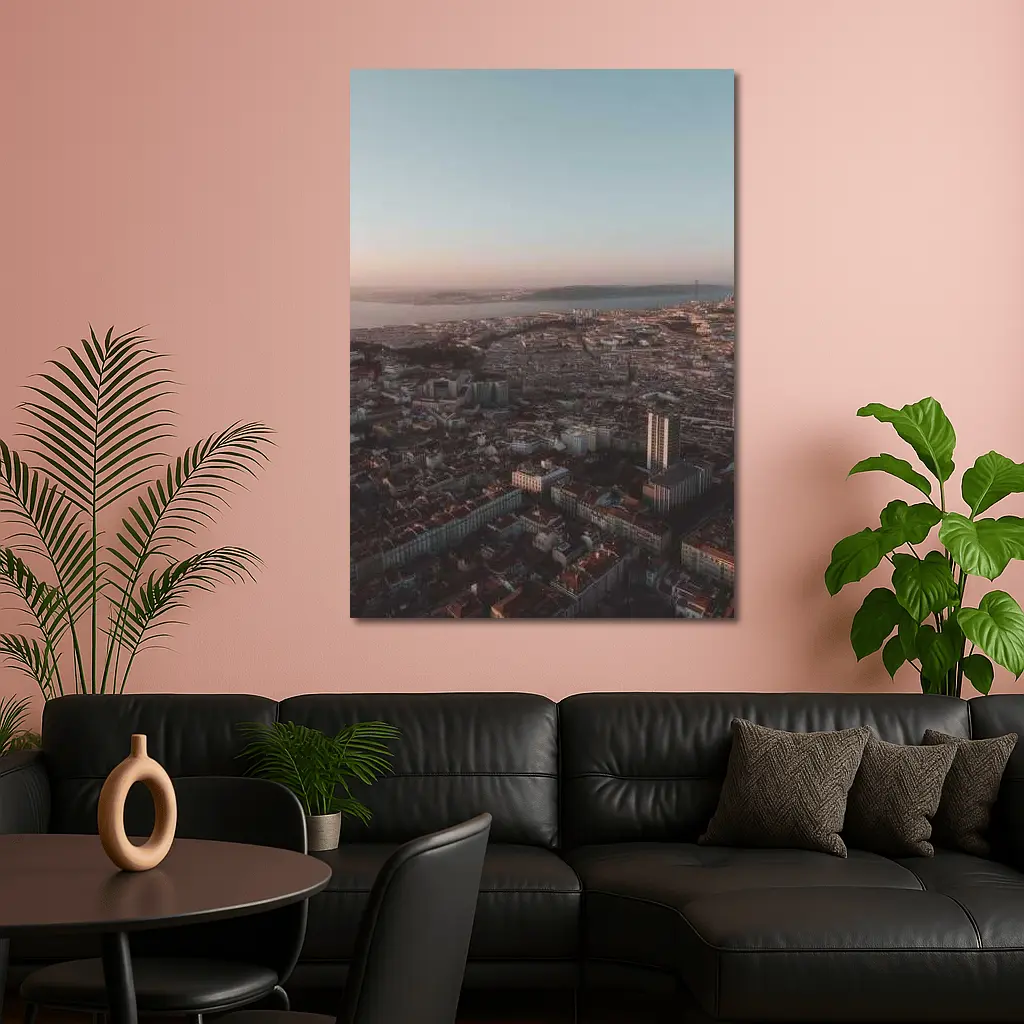 Lisbon City Aerial View at Sunset – Wall Art