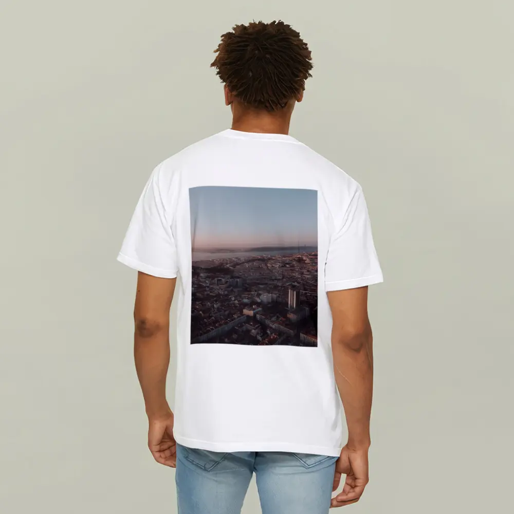 Lisbon City Aerial View at Sunset – T-Shirts