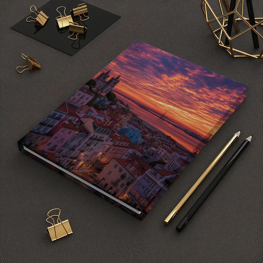 Lisbon Skyline Sunset Over Tagus River – Notebooks
