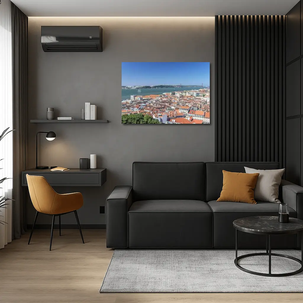Lisbon City Skyline Tagus River Portugal – Wall Art