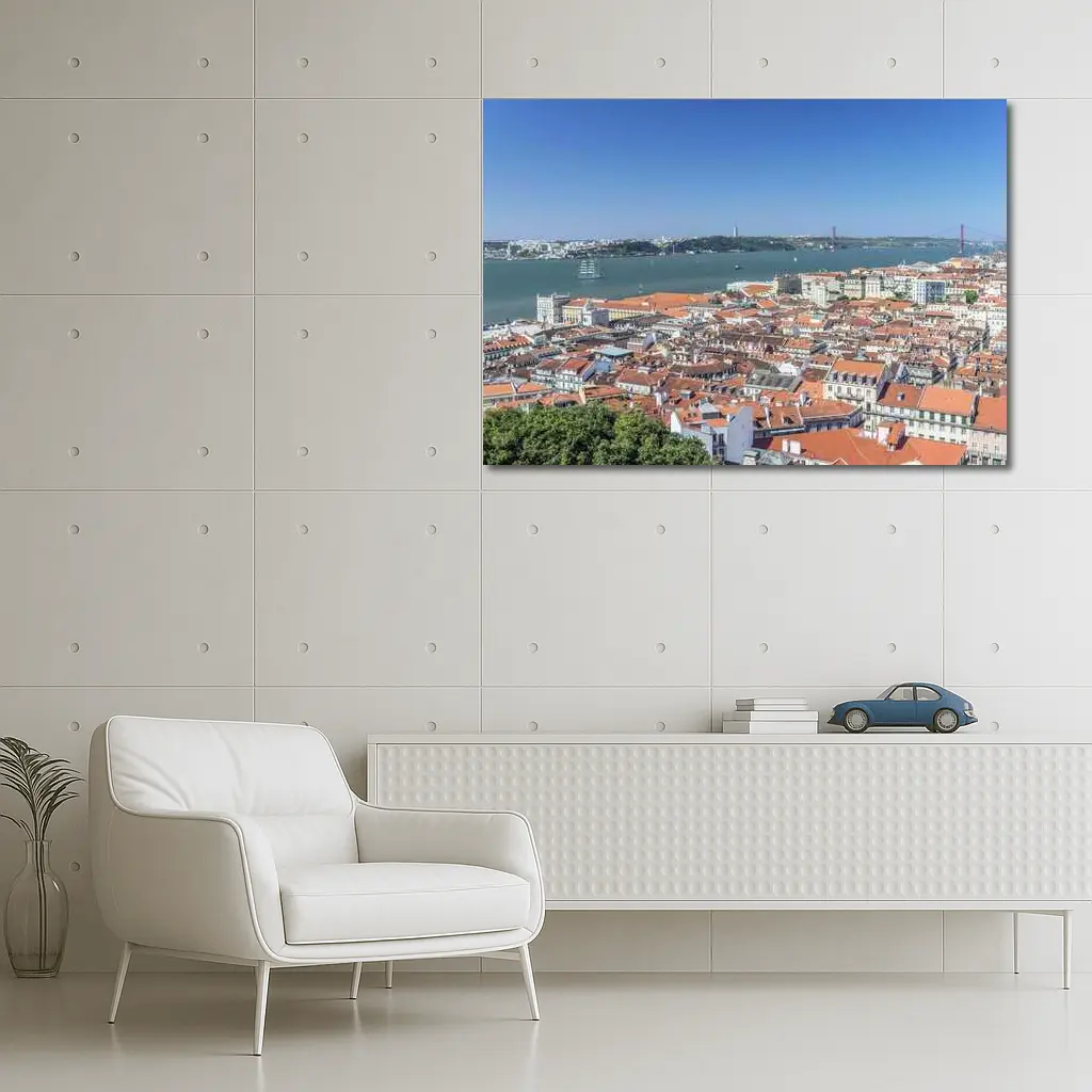 Lisbon City Skyline Tagus River Portugal – Wall Art