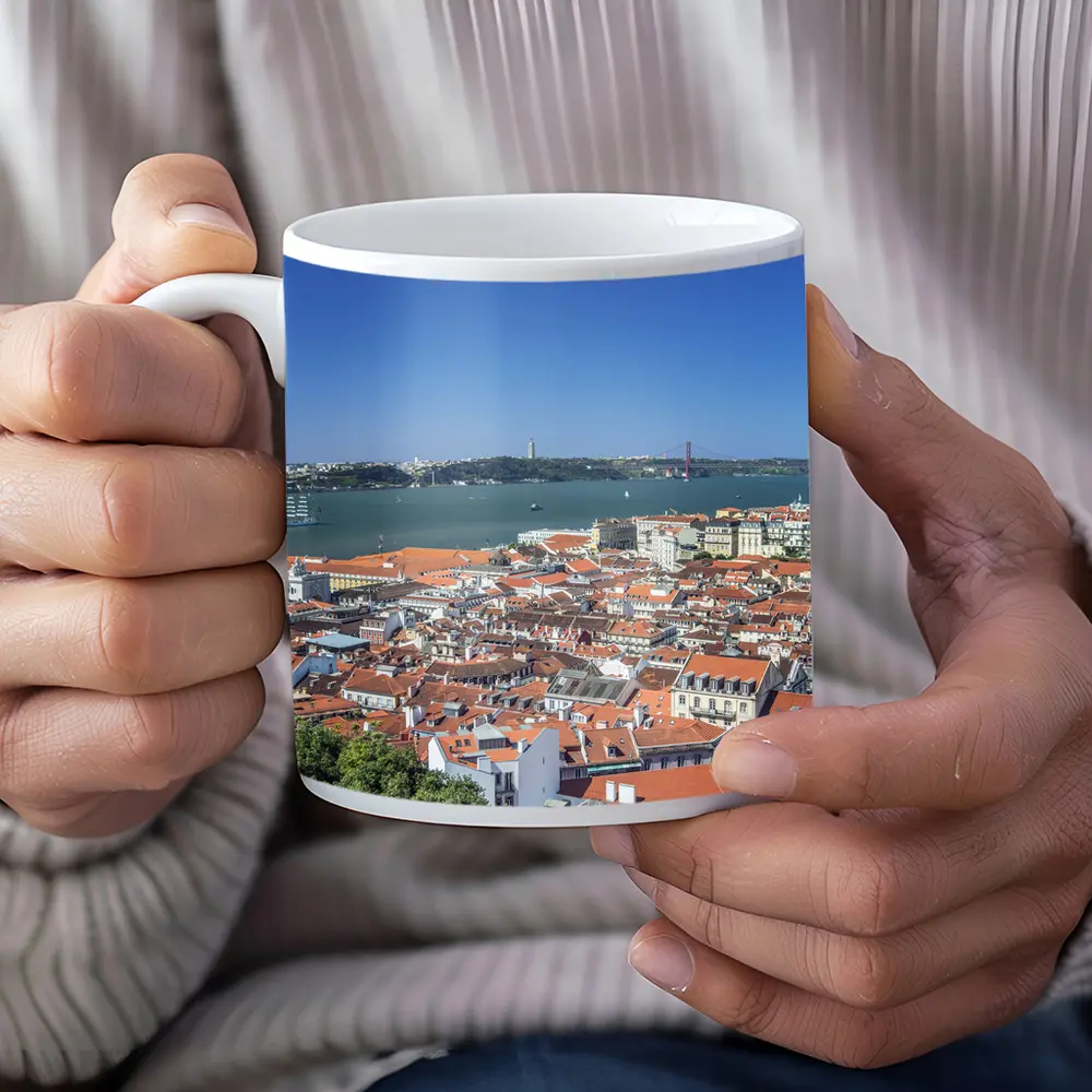 Lisbon City Skyline Tagus River Portugal – Mugs