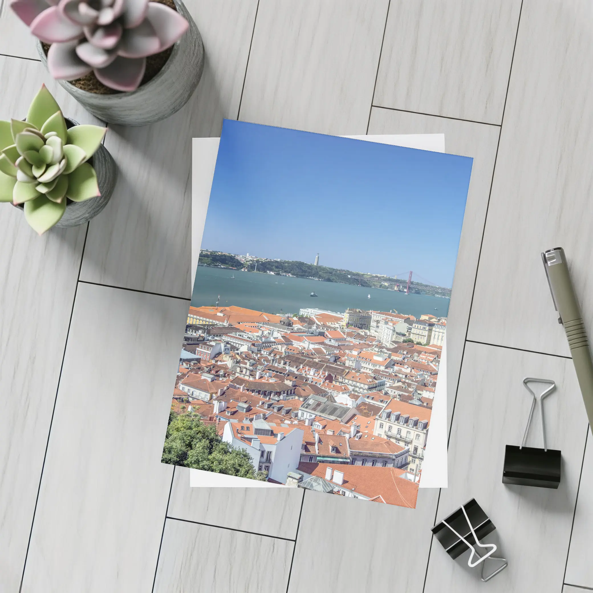 Lisbon City Skyline Tagus River Portugal – Postcards