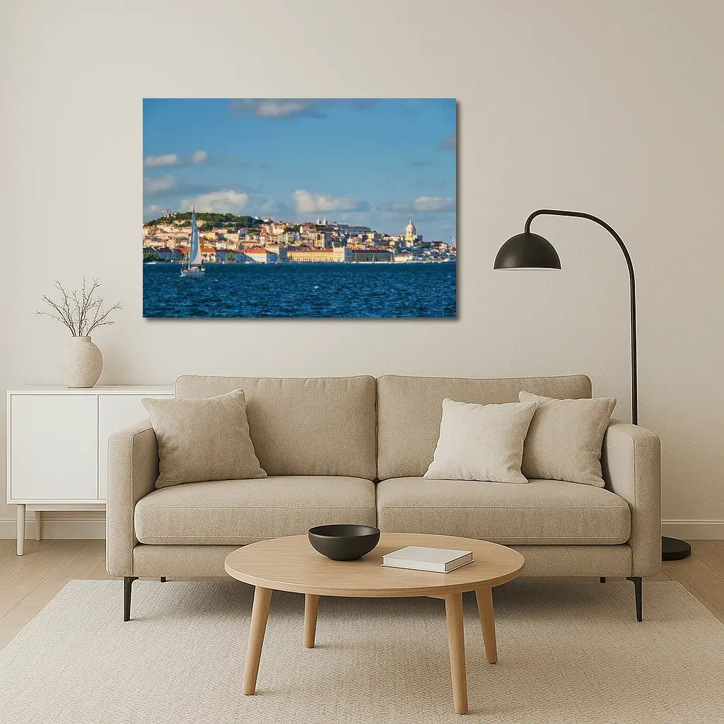 Lisbon Skyline View From Tagus River – Wall Art