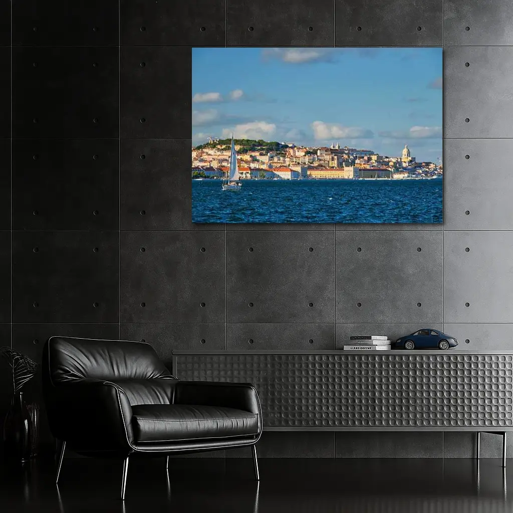 Lisbon Skyline View From Tagus River – Wall Art