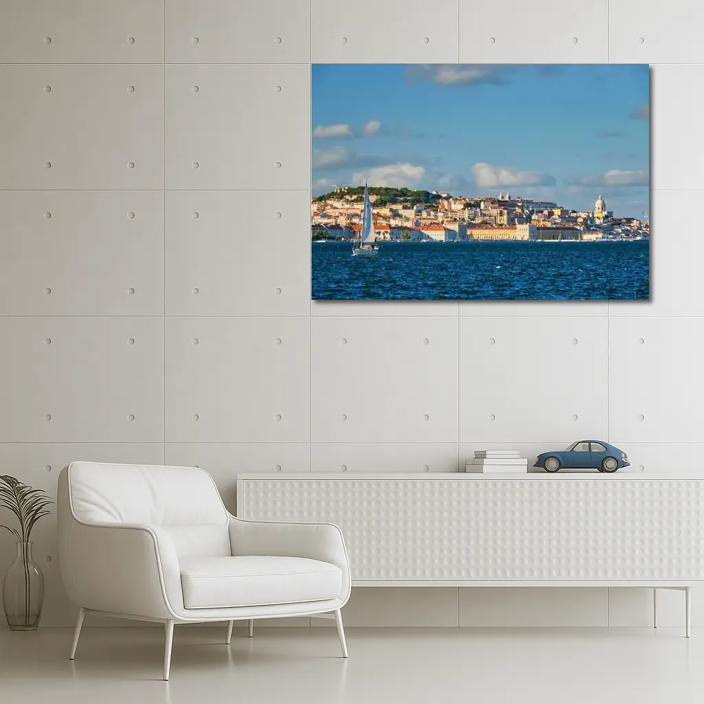 Lisbon Skyline View From Tagus River – Wall Art