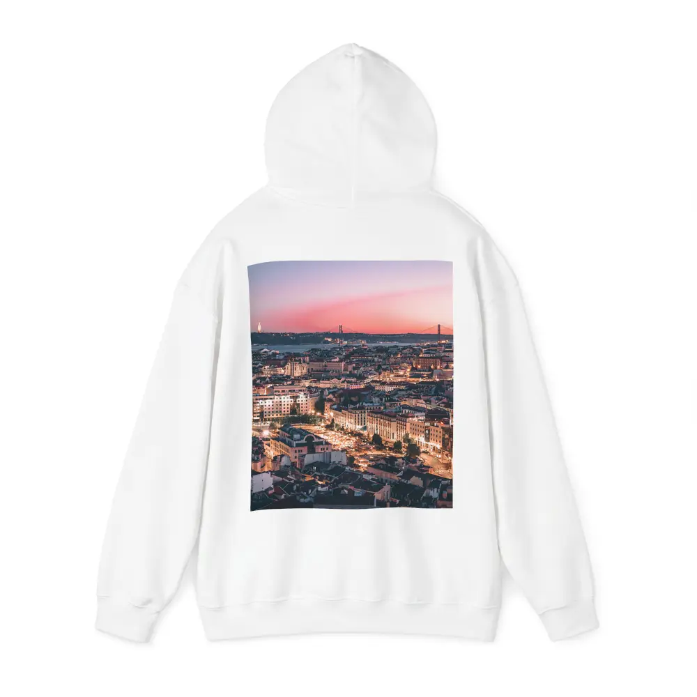 Lisbon City Skyline at Pink Sunset – Hoodies