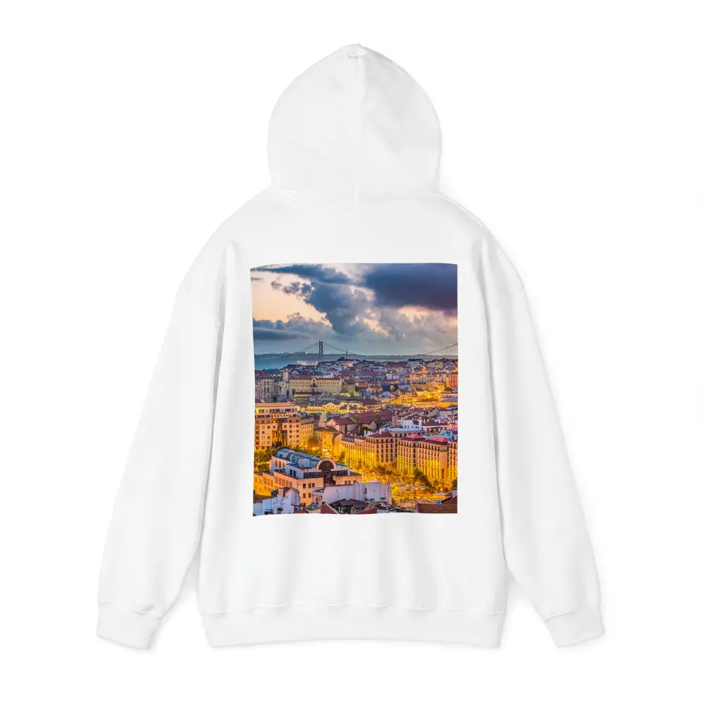 Lisbon Portugal City Skyline At Dusk – Hoodies