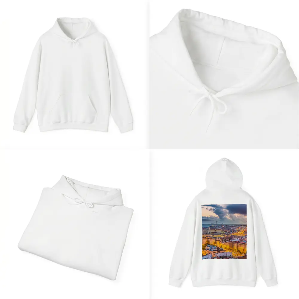 Lisbon Portugal City Skyline At Dusk – Hoodies