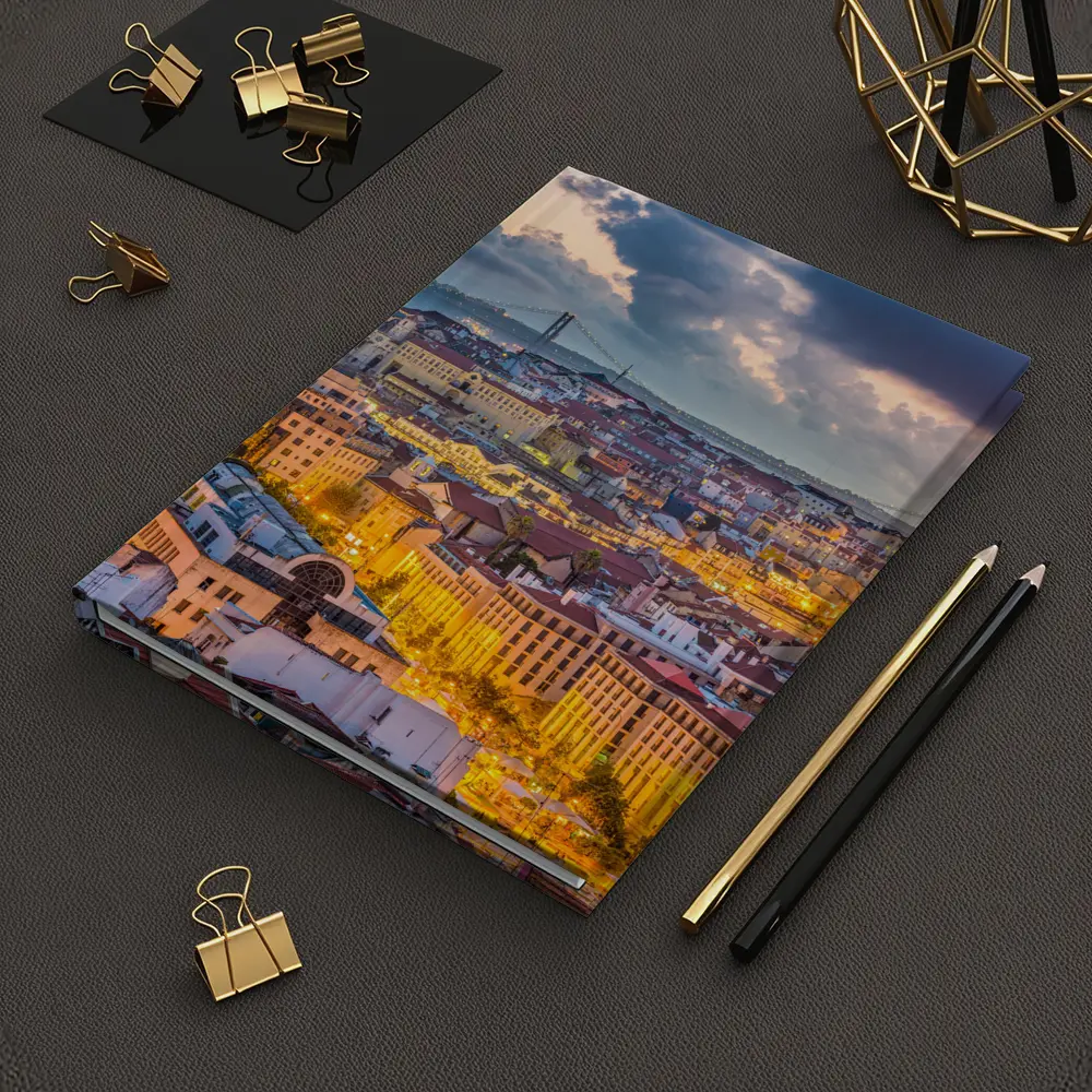 Lisbon Portugal City Skyline At Dusk – Notebooks