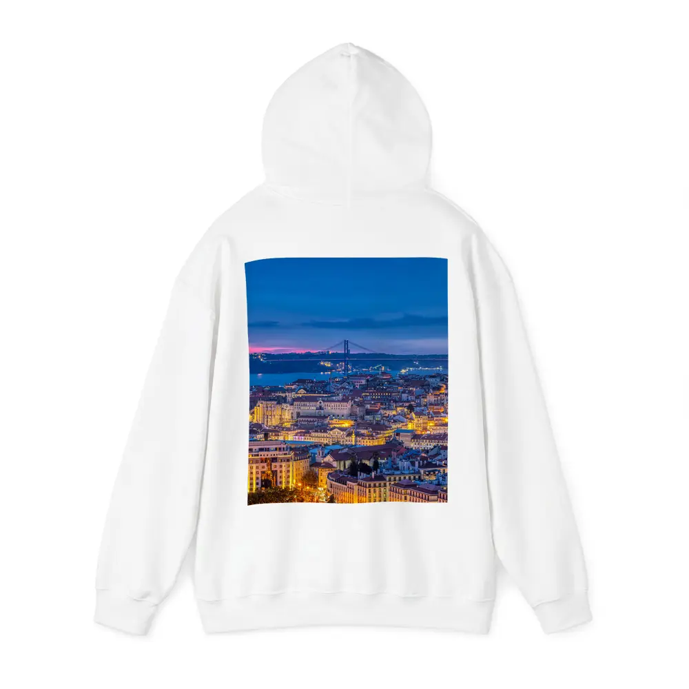 Lisbon City Skyline at Blue Hour Dusk – Hoodies