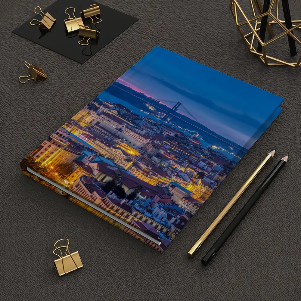 Lisbon City Skyline at Blue Hour Dusk – Notebooks