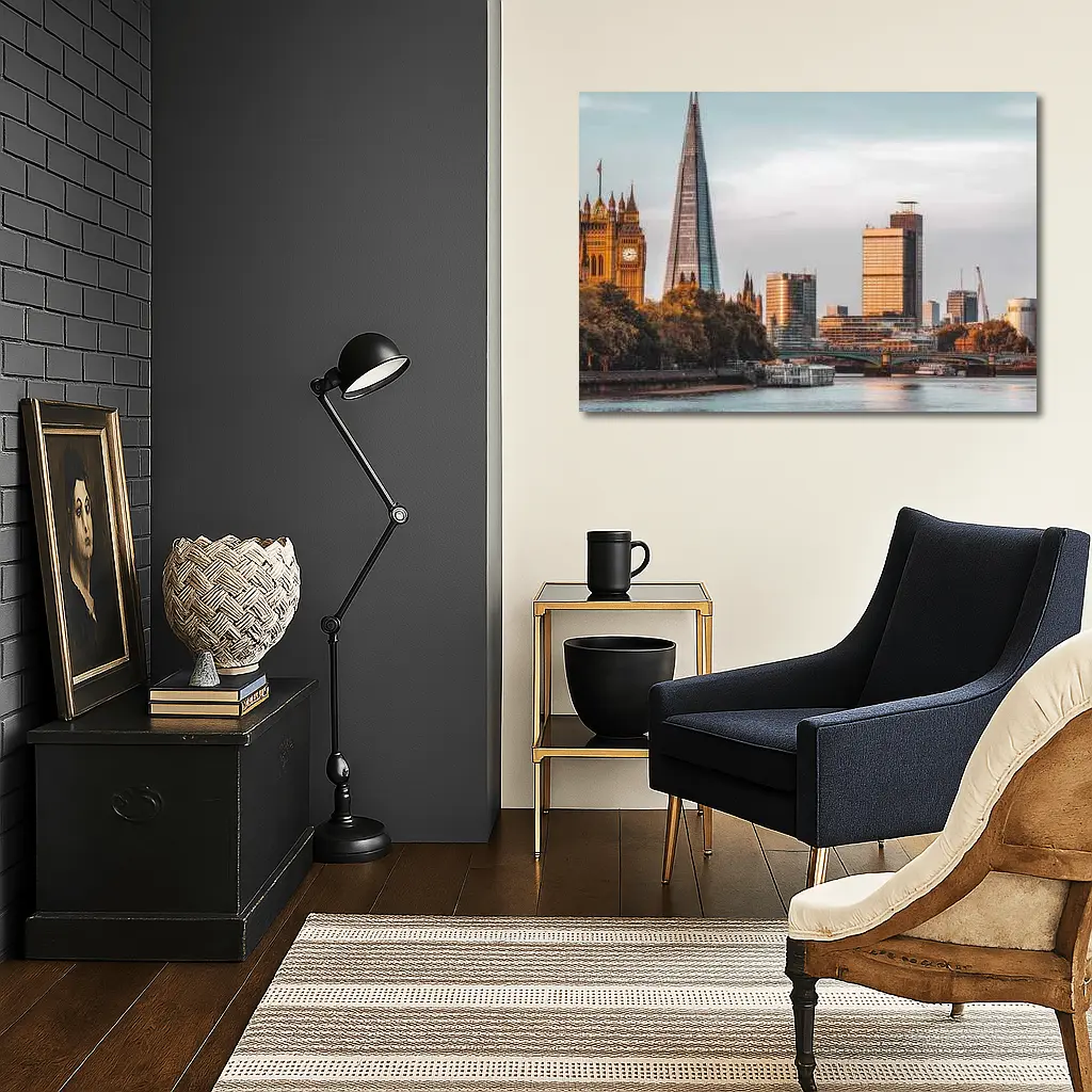 London Skyline Thames River Golden Hour – Wall Art