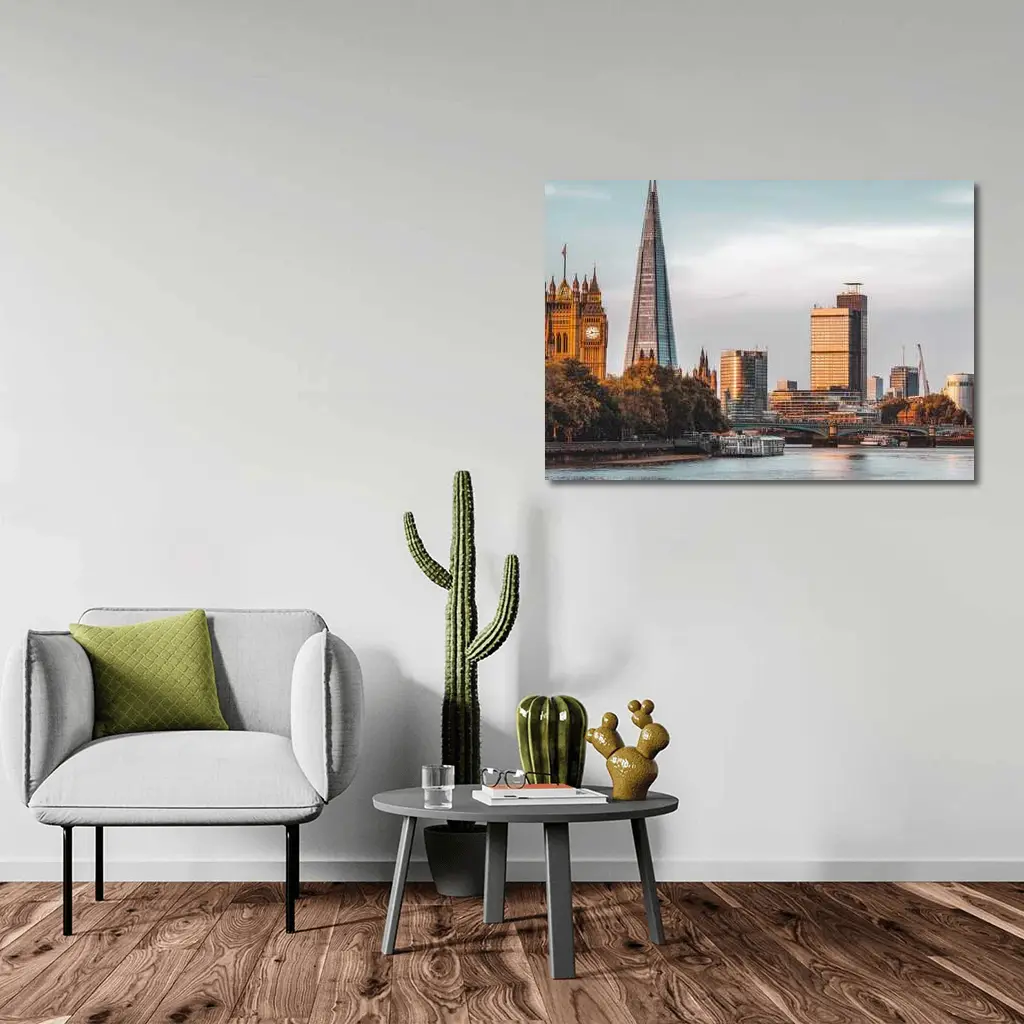 London Skyline Thames River Golden Hour – Wall Art
