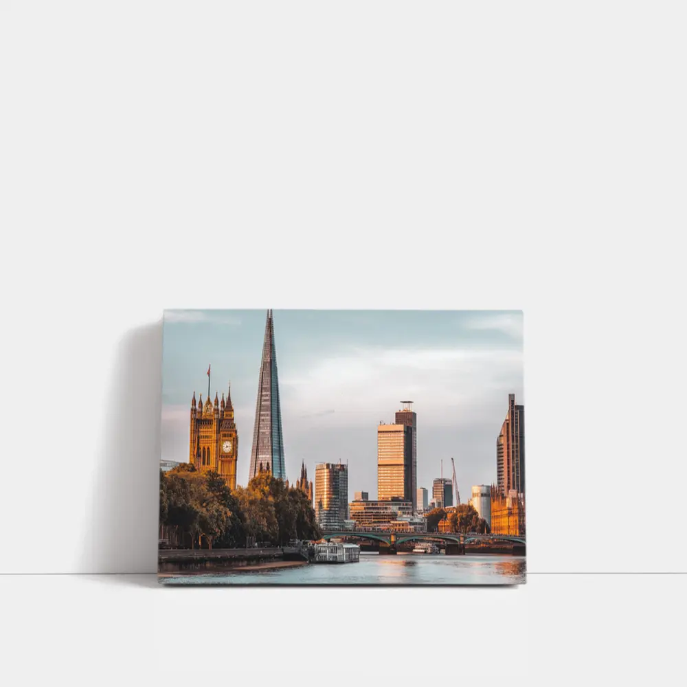 London Skyline Thames River Golden Hour – Wall Art