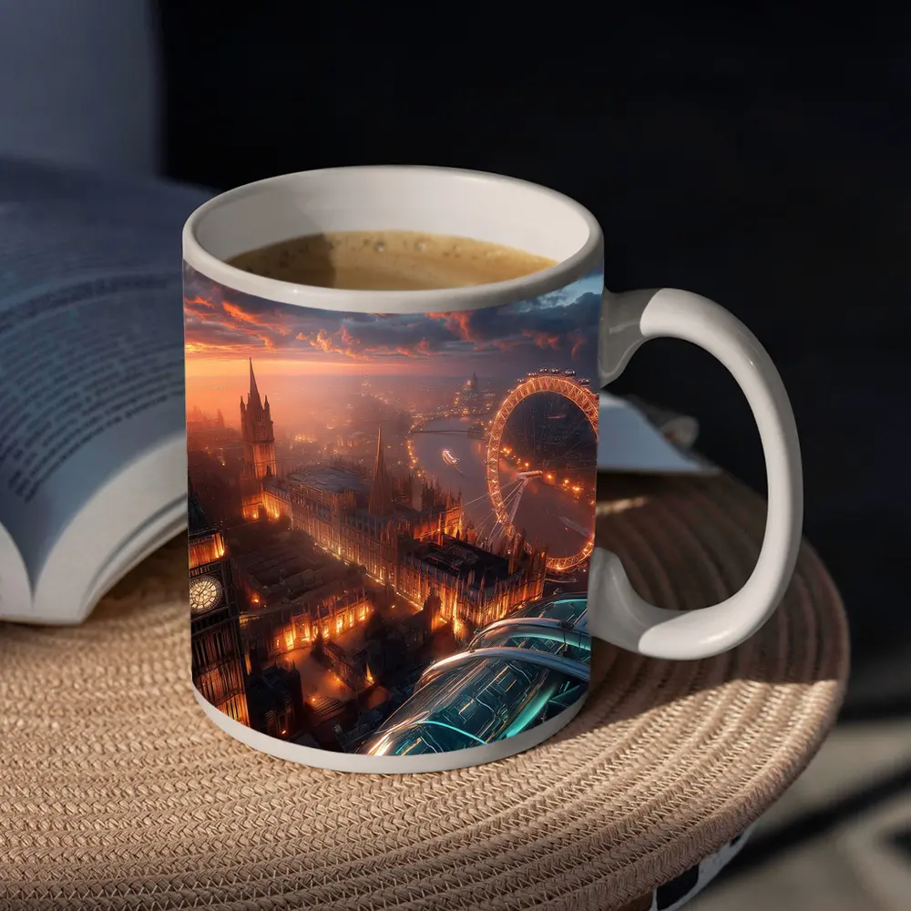 London Big Ben Aerial Sunset Cityscape View – Mugs
