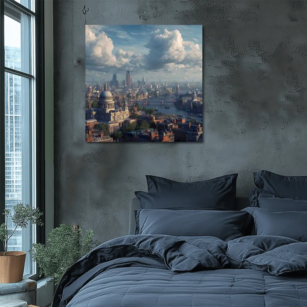 London Skyline St Pauls Cathedral River Thames – Wall Art