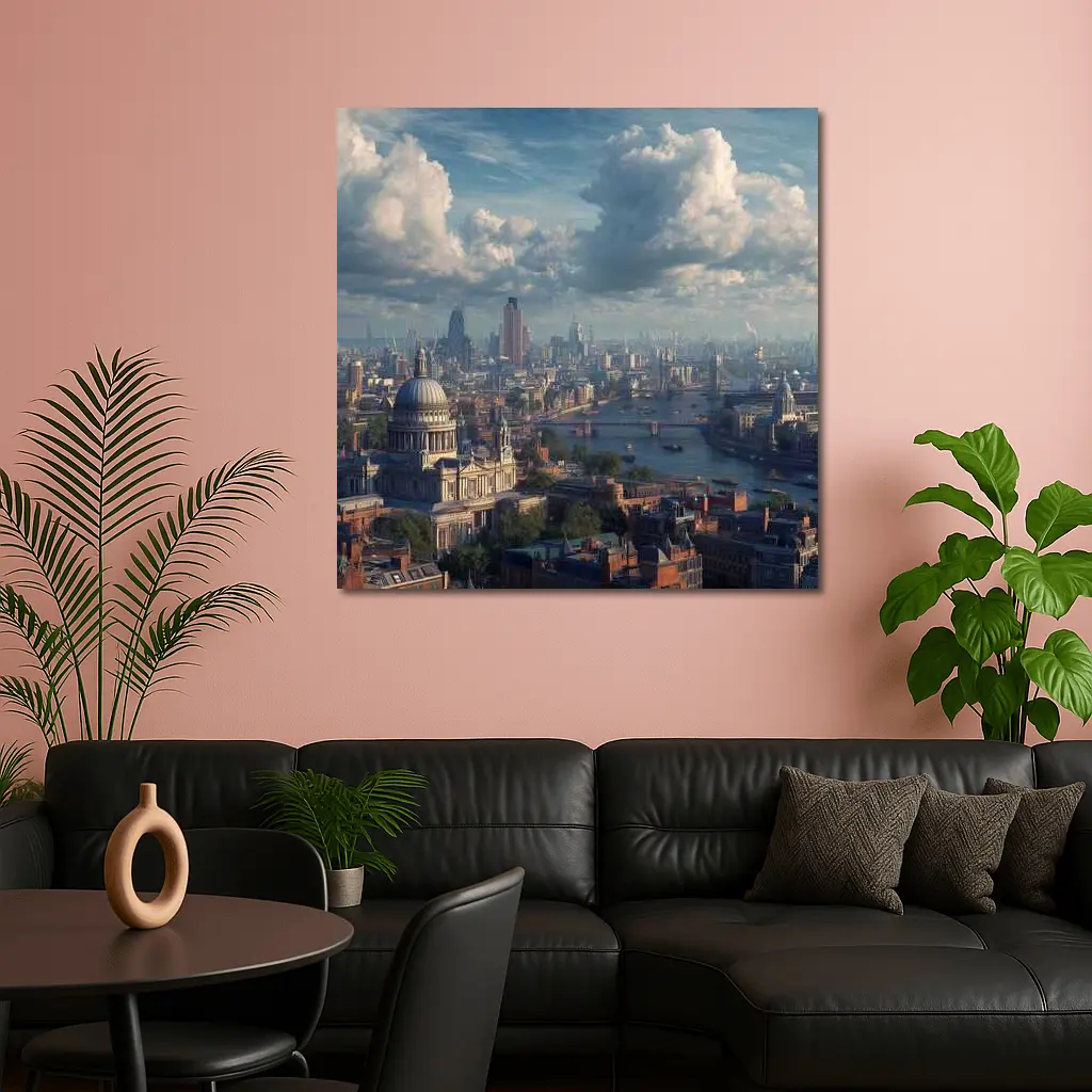 London Skyline St Pauls Cathedral River Thames – Wall Art
