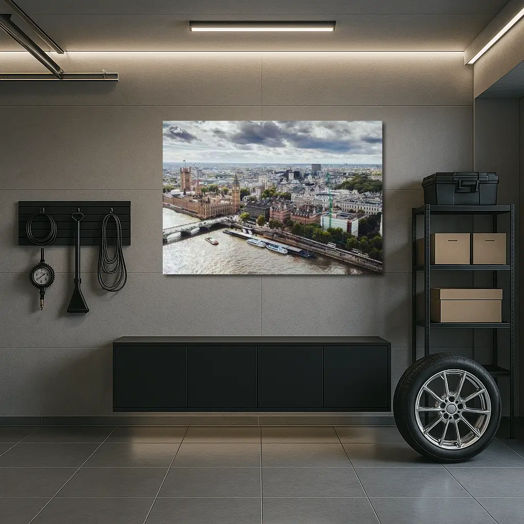 London Westminster Thames River Aerial View – Wall Art
