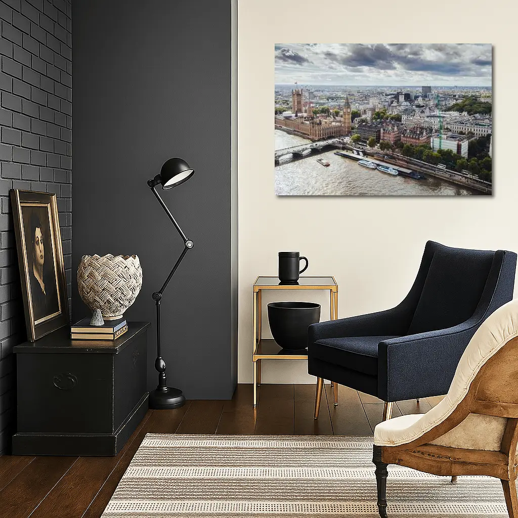 London Westminster Thames River Aerial View – Wall Art