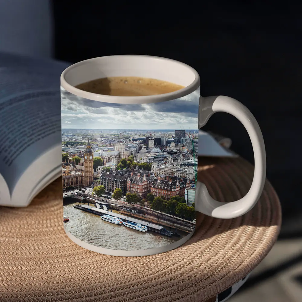 London Westminster Thames River Aerial View – Mugs