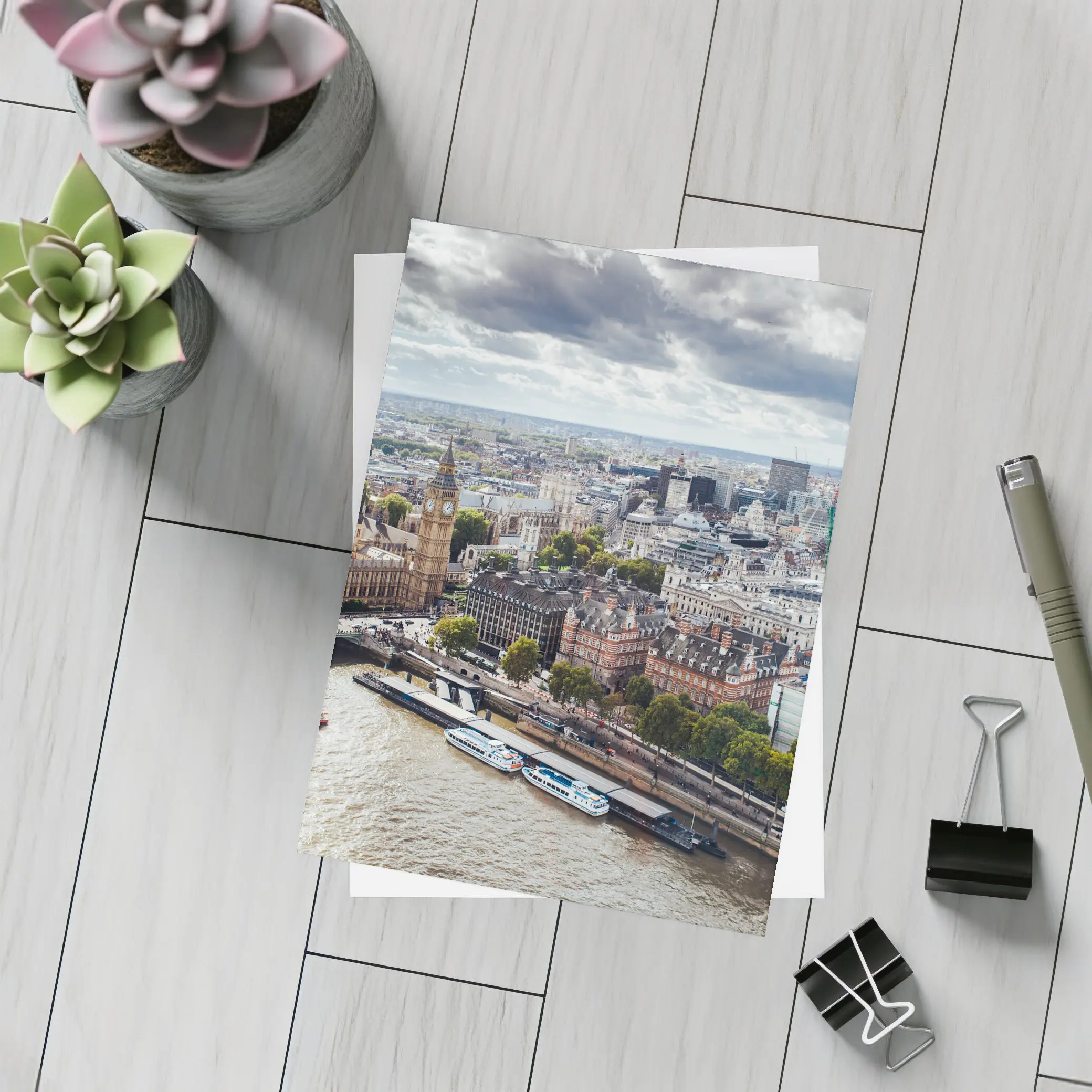 London Westminster Thames River Aerial View – Postcards