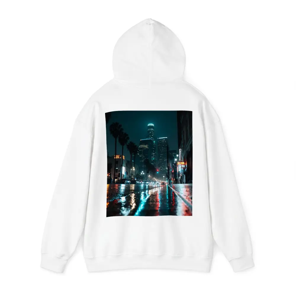 Los Angeles Downtown Rainy Night Street – Hoodies
