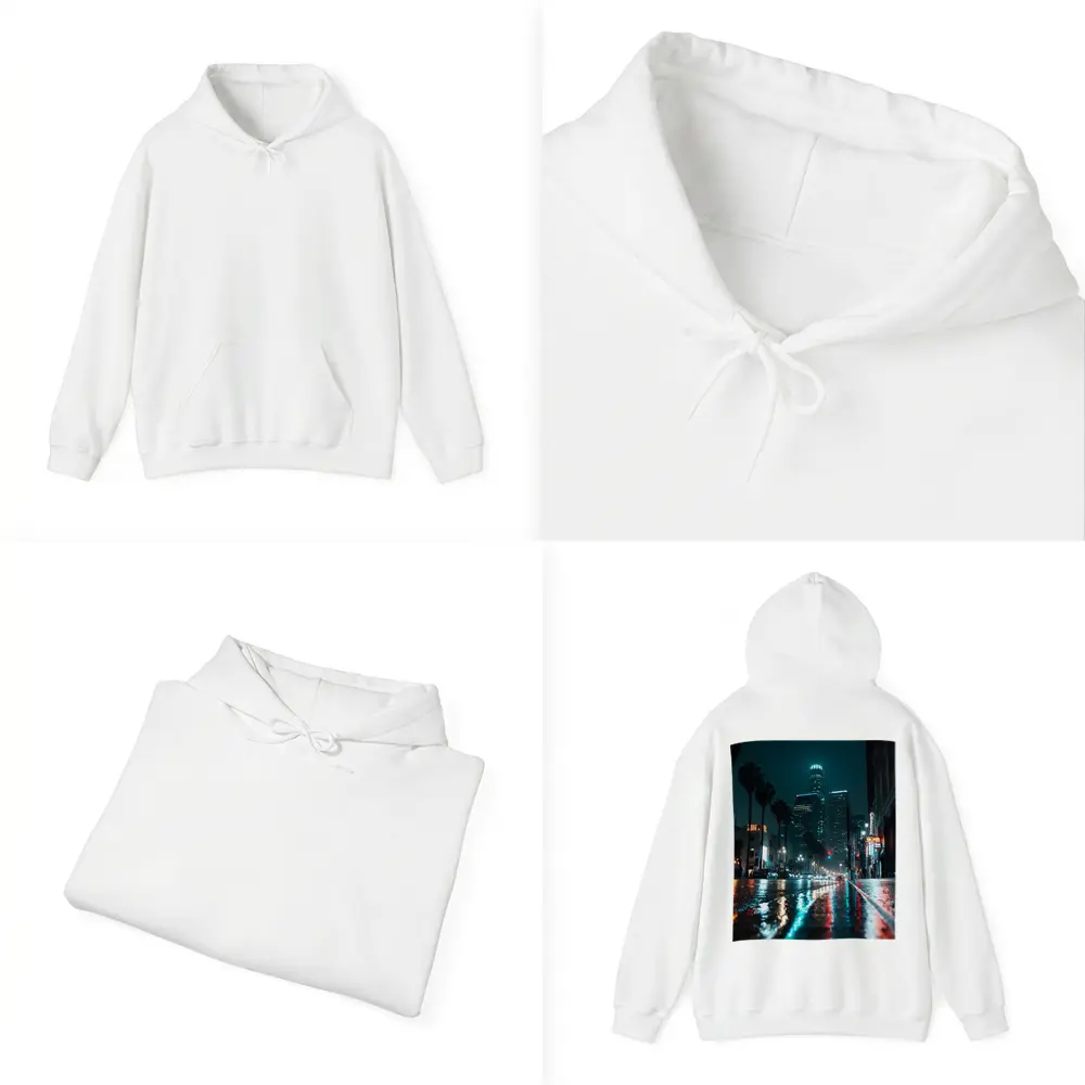 Los Angeles Downtown Rainy Night Street – Hoodies