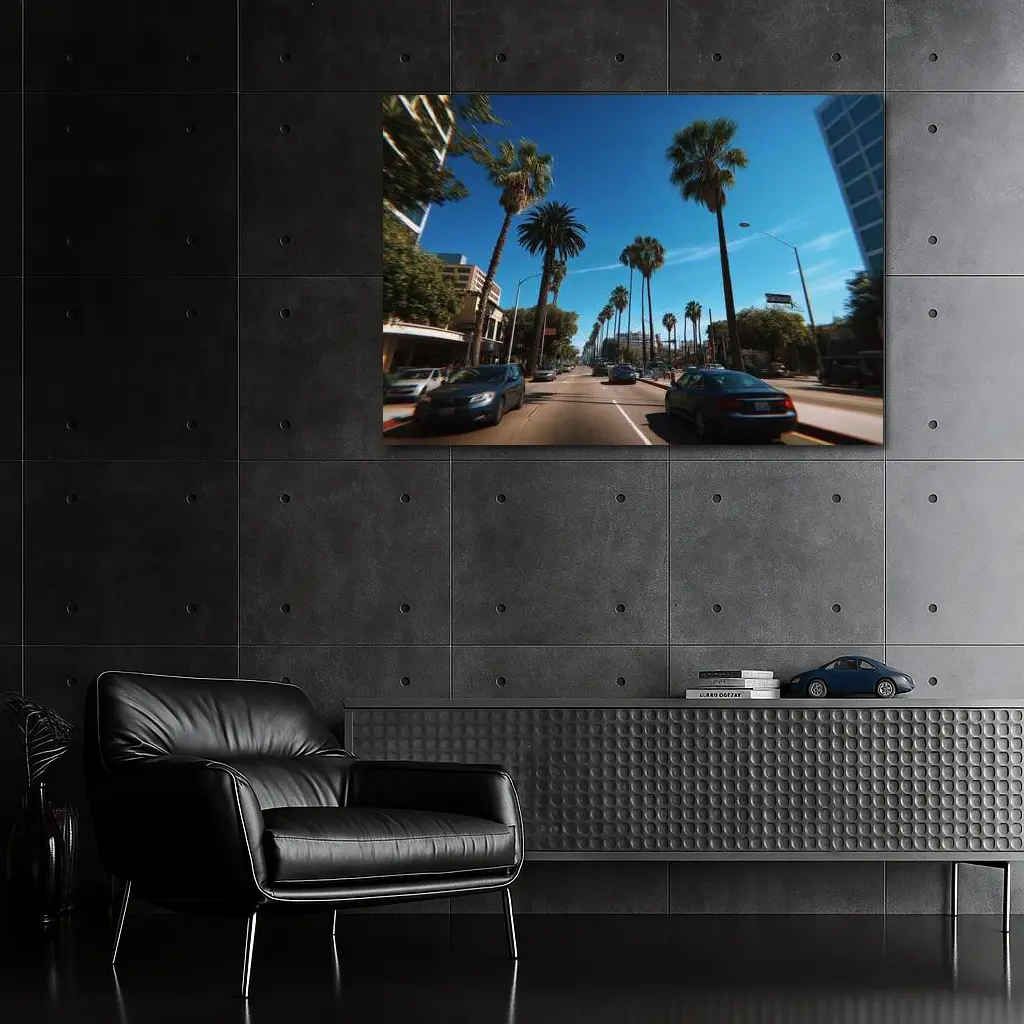 Los Angeles Palm Tree Boulevard Blue Sky – Wall Art