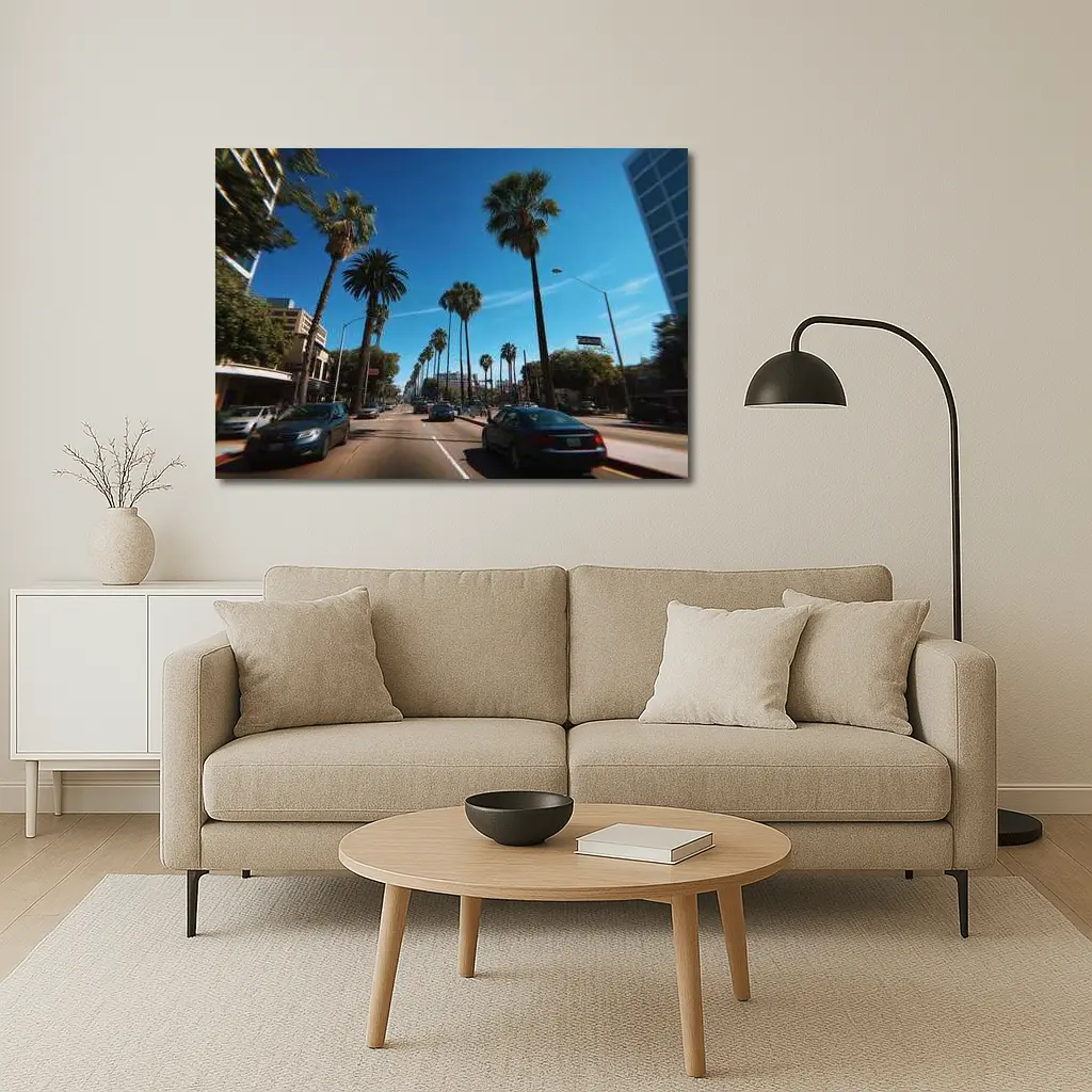 Los Angeles Palm Tree Boulevard Blue Sky – Wall Art
