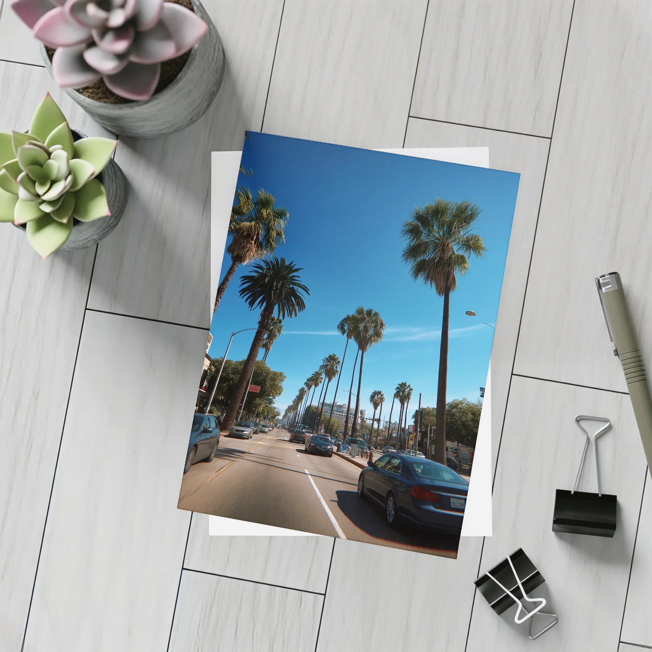 Los Angeles Palm Tree Boulevard Blue Sky – Postcards