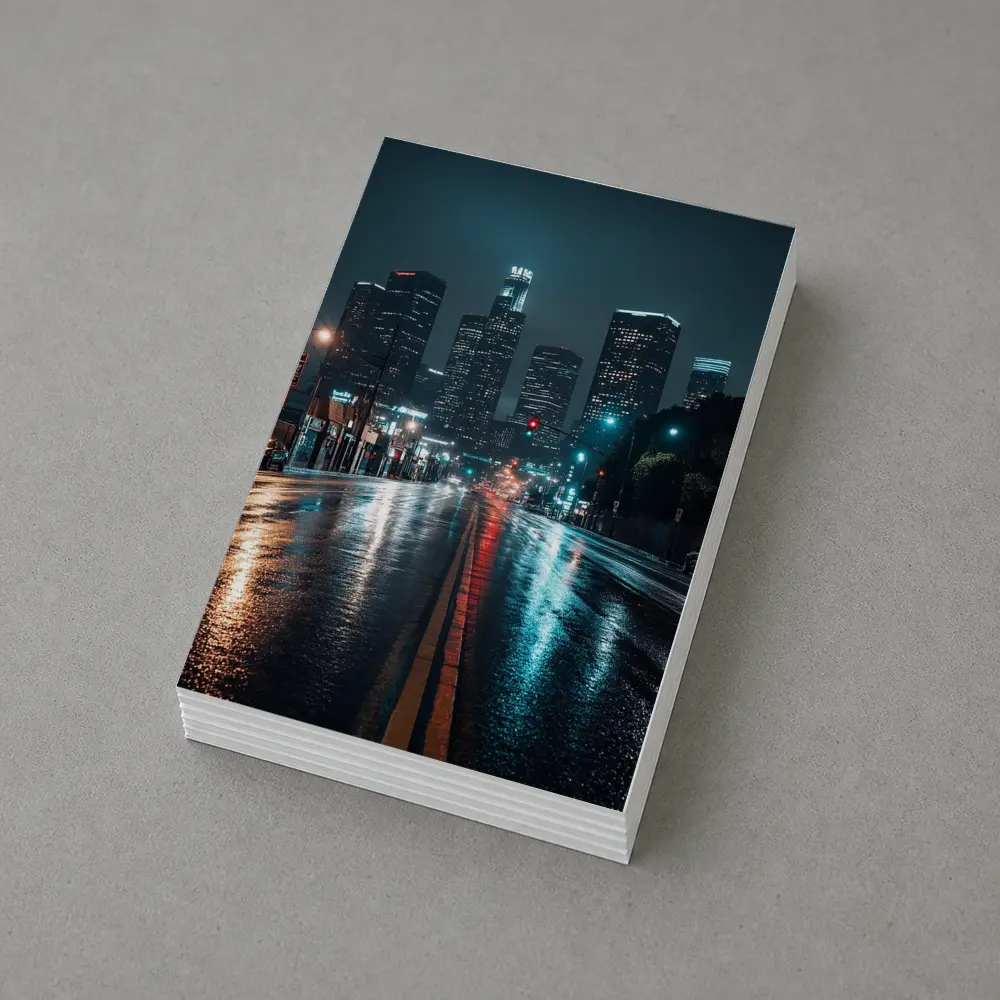 Rainy Night Los Angeles Downtown City Street – Postcards