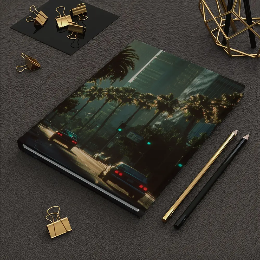 Los Angeles Downtown Palm Trees Street Scene – Notebooks
