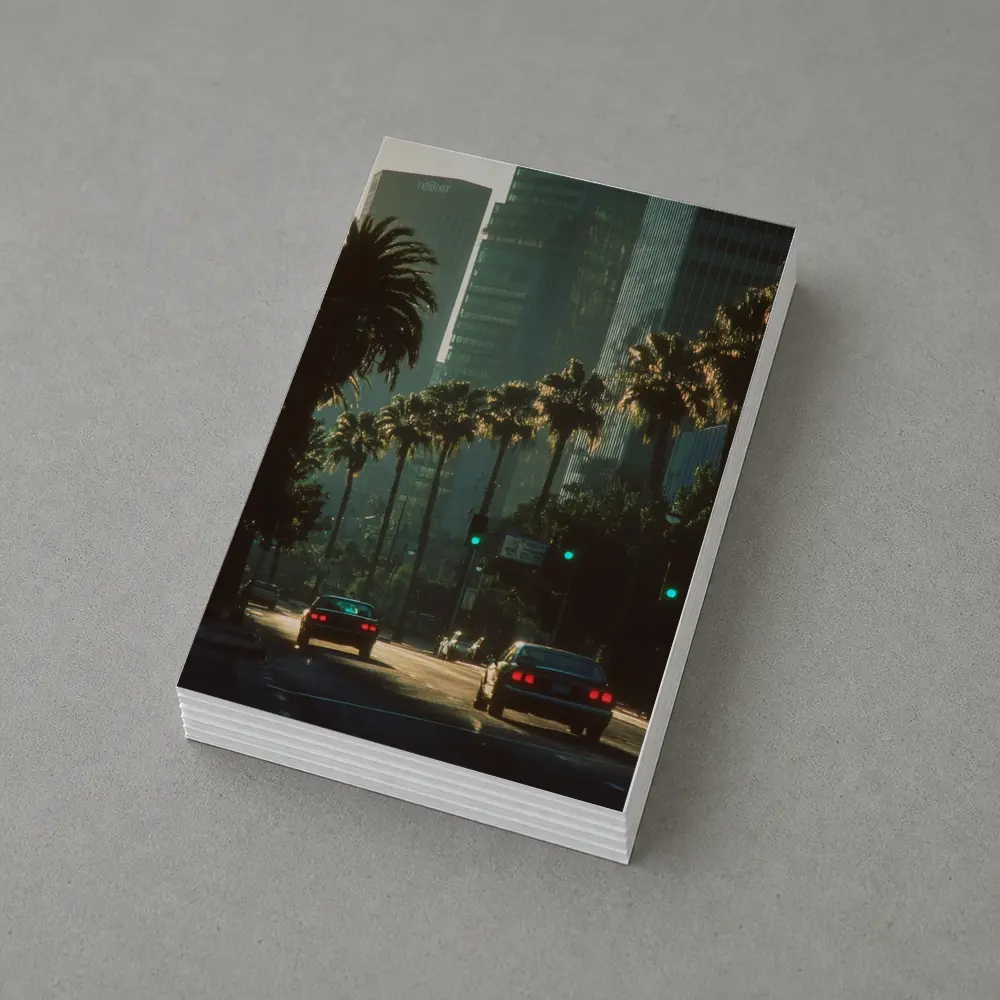 Los Angeles Downtown Palm Trees Street Scene – Postcards