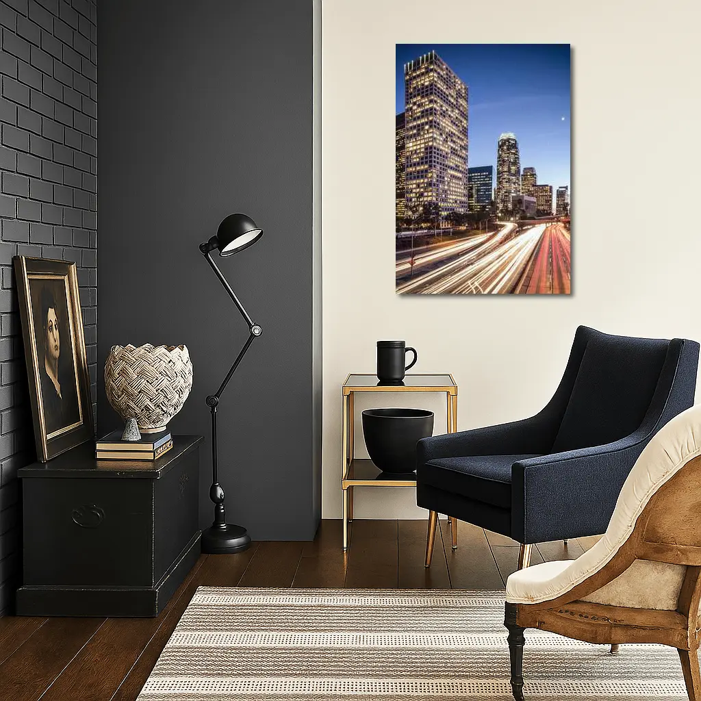 Los Angeles Downtown Skyline Highway Light Trails – Wall Art