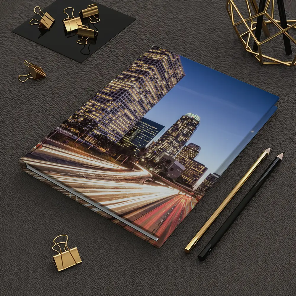 Los Angeles Downtown Skyline Highway Light Trails – Notebooks
