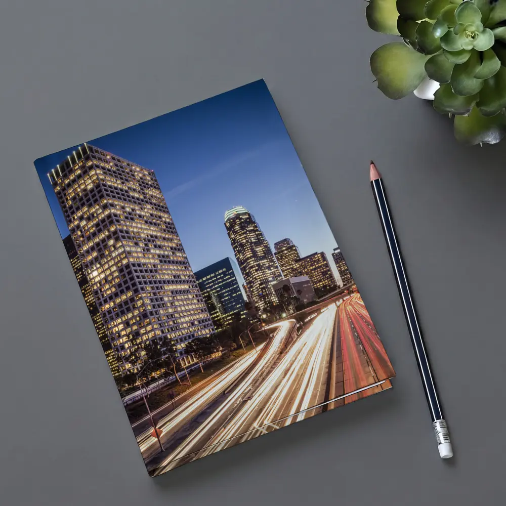 Los Angeles Downtown Skyline Highway Light Trails – Notebooks