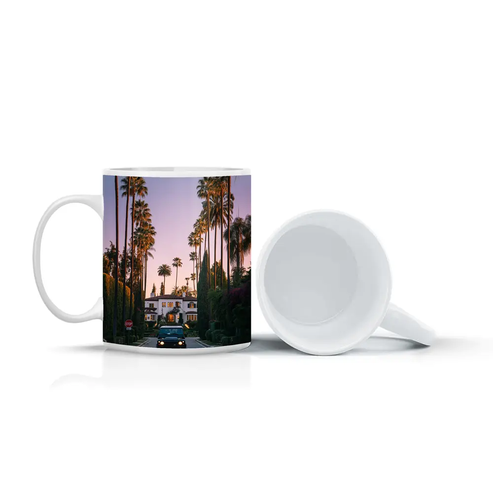 Hummer SUV Beverly Hills Palm Tree Street – Mugs