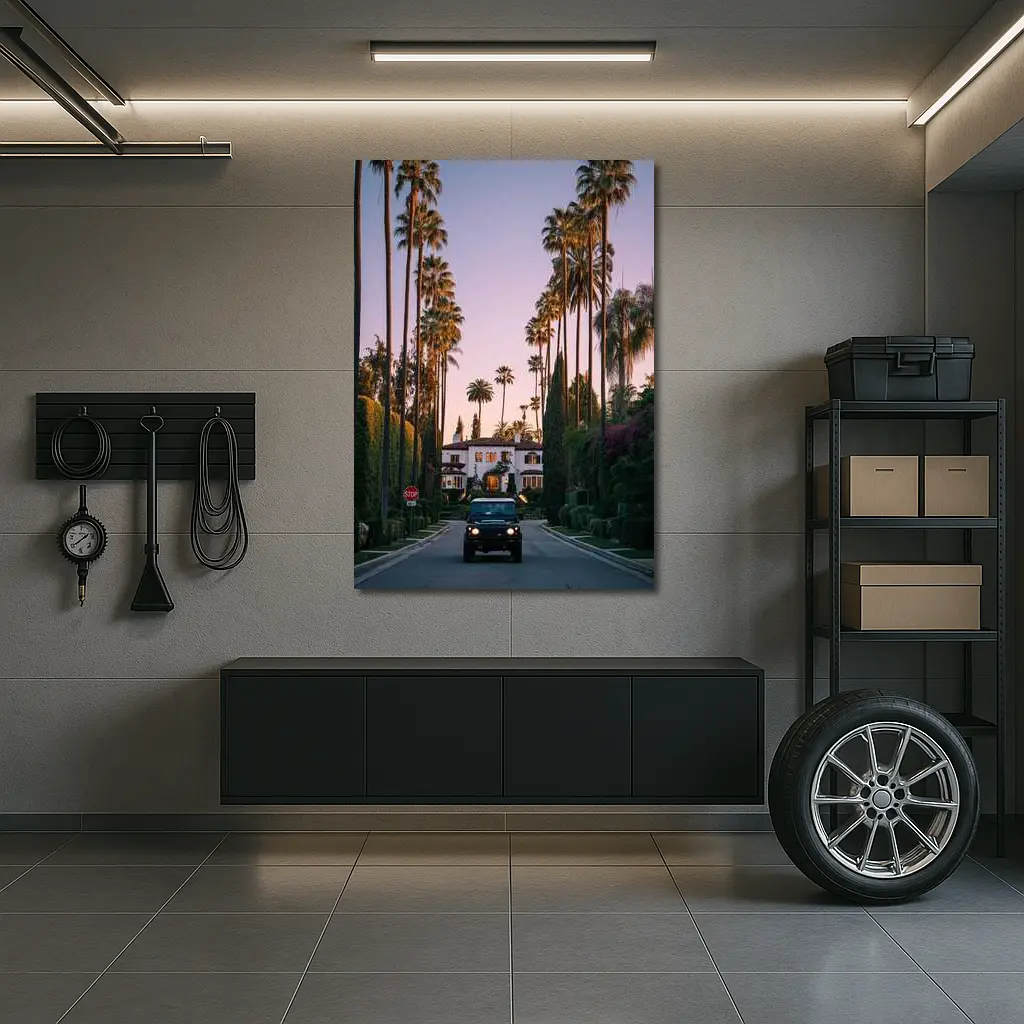Hummer SUV Beverly Hills Palm Tree Street – Wall Art