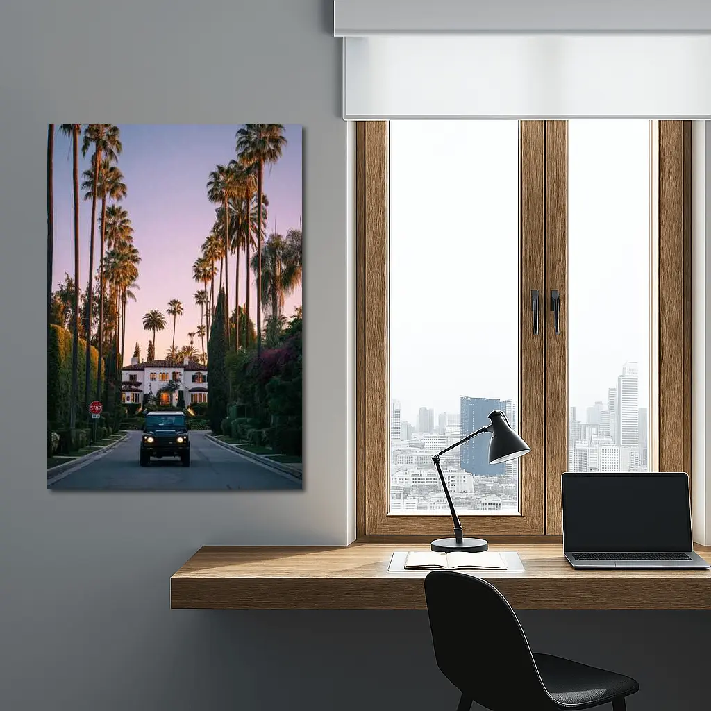 Hummer SUV Beverly Hills Palm Tree Street – Wall Art