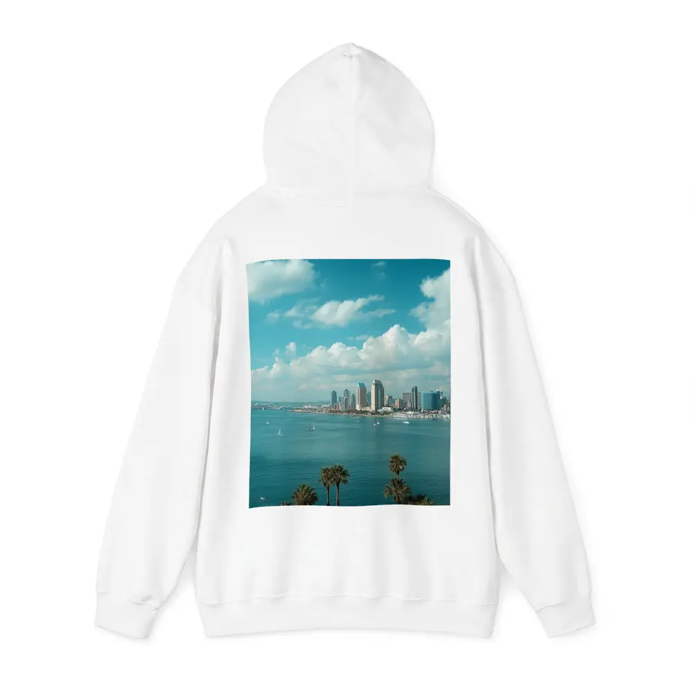 San Diego Bay Skyline Palm Trees Blue Sky – Hoodies