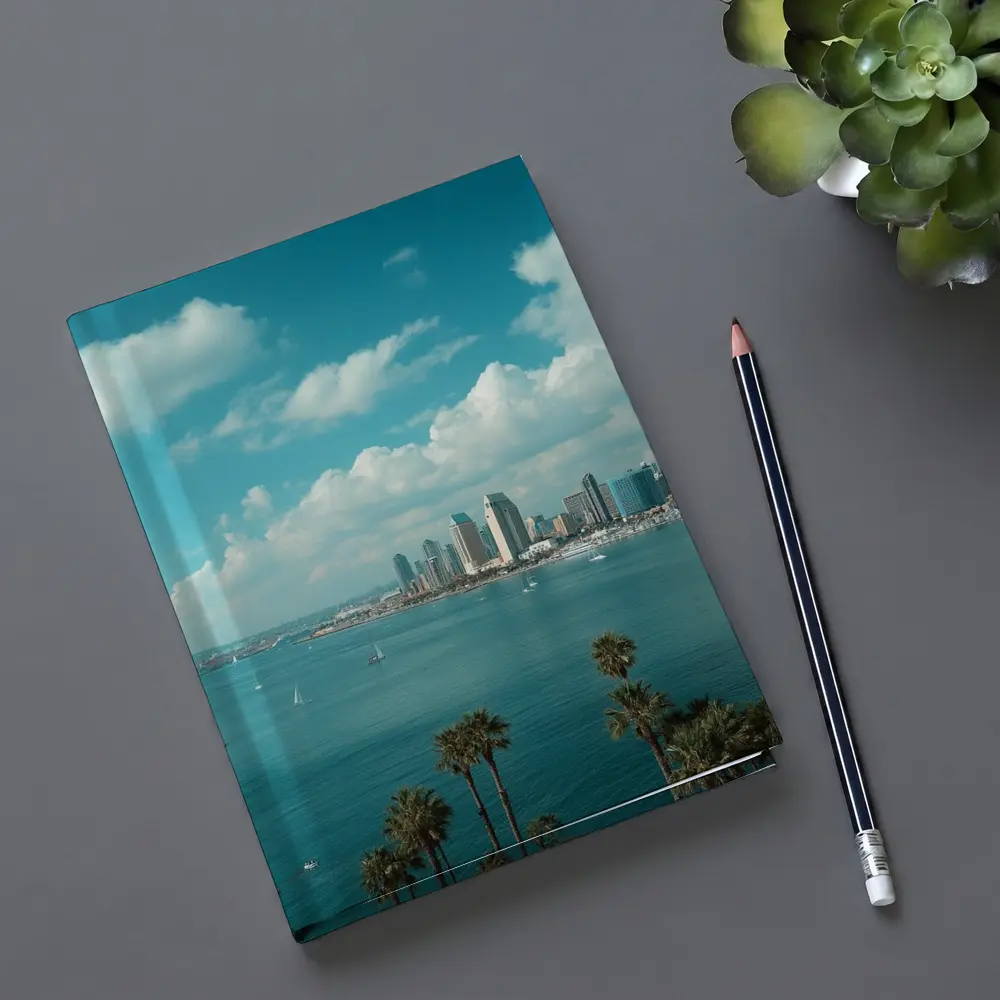 San Diego Bay Skyline Palm Trees Blue Sky – Notebooks