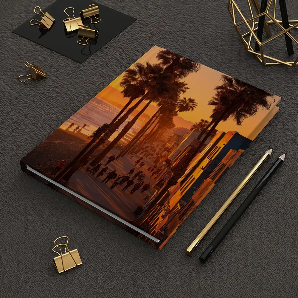 Venice Beach Boardwalk Golden Sunset Palm Trees – Notebooks