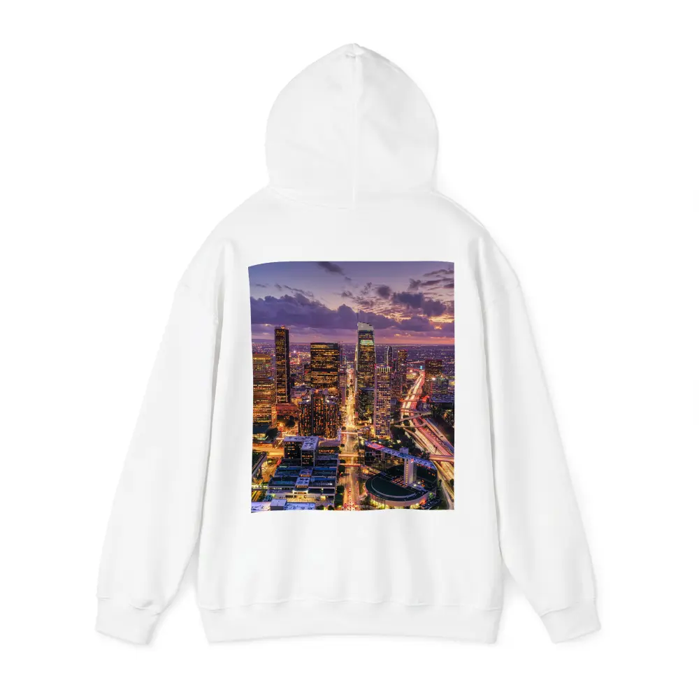 Los Angeles Downtown Skyline Purple Sunset Aerial – Hoodies