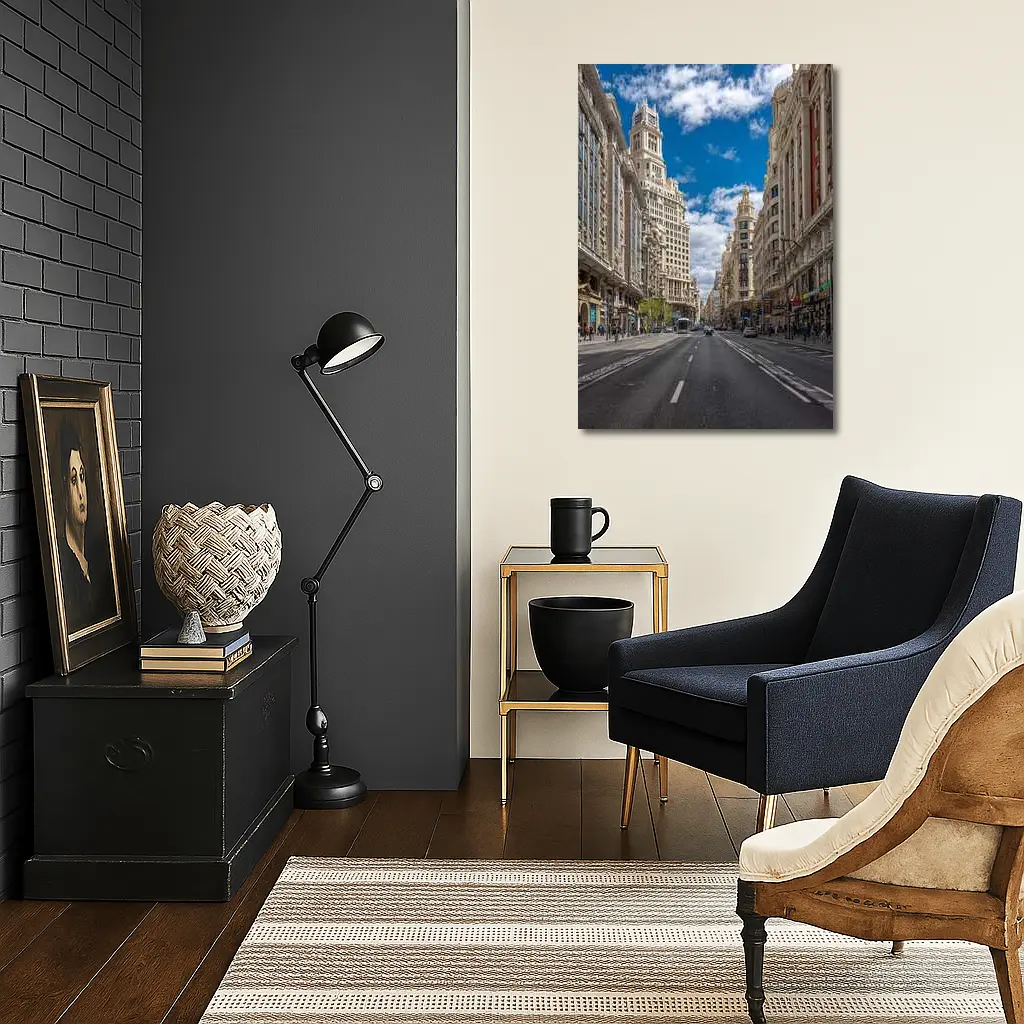 Gran Via Madrid Street Blue Sky – Wall Art